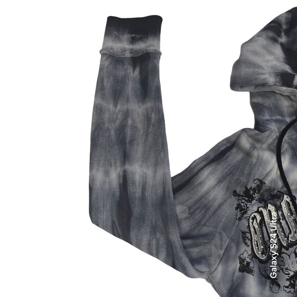 Crash & Burn Affliction Gothic Hooded Jacket Tie-Dye Full Zip Streetwear Med - Picture 10 of 13